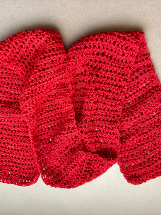 Accessories - Men’s or Women’s Red Handmade Crochet Scarf